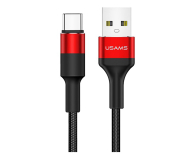 USAMS Kabel pleciony U5 2A USB-C czerwony - 1569155 - zdjęcie 1